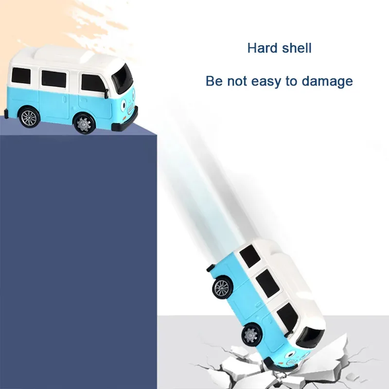 4 Uds Mini coche extraíble modelo autobús vehículos educativos para niños regalos juguetes de dibujos animados para niños lindos juguetes de autobús