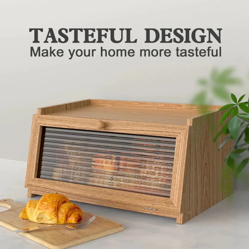 FOR Wooden Kitchen Dim Sum Cake with Lid, Special Toast Bread for Household Large-capacity Storage Box