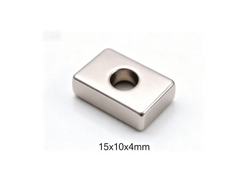 15x10x4mm Countersunk Neodymium Magnet 4mm Hole Strong NdFeB Quadrate Block Magnet for DIY Crafts Fridge Hardware