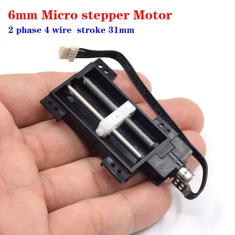 Micro 6mm 2-Phase 4-Wire Planetary Gearbox Gear Stepper Motor Stroke 31mm Linear Screw Slider Moving Block Nut Stepping Motor