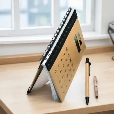 

Solar Calculator Hardcover Notepad Premium Paper Writing Diary Travel Notebook Business Office Student Multifunctional Scrapbook