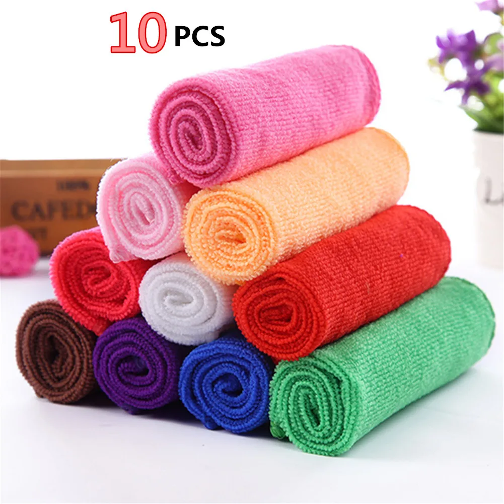 

10pcs Practical Soft Fiber Cotton Face Hand Cloth Towels Washcloths