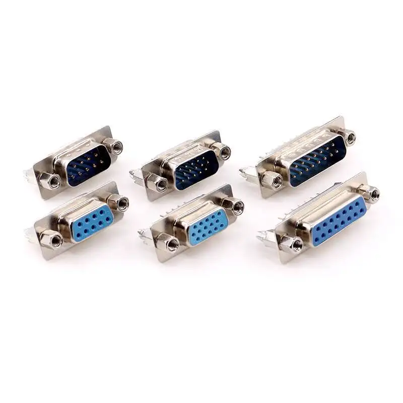 2 Stück DP9 Pin Rivet Fishhook Typ DB9/15/25/37 Stecker und Buchse Gerade Lötplatte Serieller Anschluss RS232 COM – Detail 11