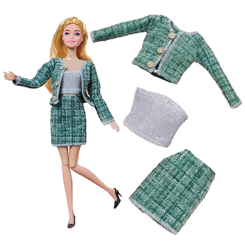 Barbie Doll Outfit Set para Menina, Roupas De Boneca, Vestido, Saia, Suéter, Calças, Chapéus, Acessórios De Festa, Brinquedo, Moda Inverno, 30cm, 1