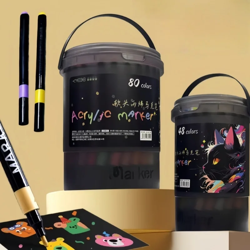 Soft Head Acrylic Painting Pen Color Art Pen Handmade Elementary School Student Carry-on