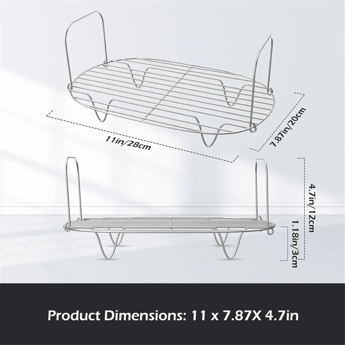 Chorme Coated Steamer Rack - Steam and Roast Rack Accessories Replacement for Ninja Foodi Possible Cooker Pro 8.5 Qt