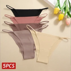5PCS/Set Seamless Briefs for Women Ultra Thin Breathable Panties Sexy Low Waist Panties Female Comfotable Intimates Lingerie