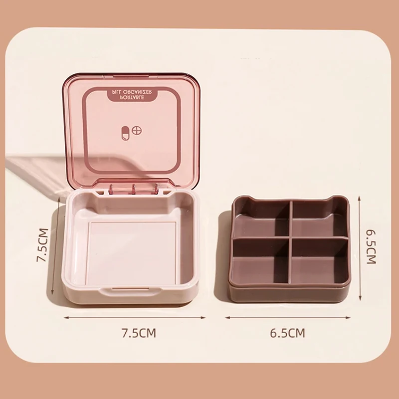 علبة حبوب منع الحمل الصغيرة للسفر، منظم تخزين الأدوية، موزع أقراص الأدوية، صندوق حبوب منع الحمل الشبكي المستقل، صندوق معالجة الصيد