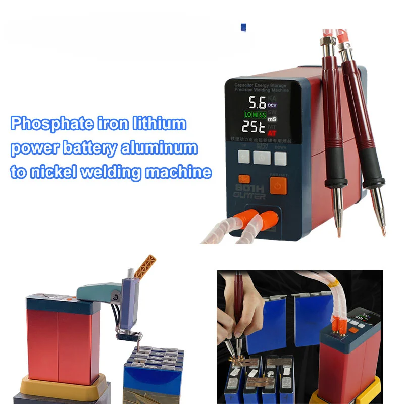 For Glitter 801H Spot Welding Machine 19.8KW 3500A Pulse Butt Welder  Power Battery Aluminum Nickel Single Battery Spot Welder