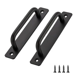2Pcs 문 당겨 핸들 알루미늄 합금 발코니 창 슬라이딩 도어 핸들 블랙 게이트 창고 핸들 가구 당겨 하드웨어