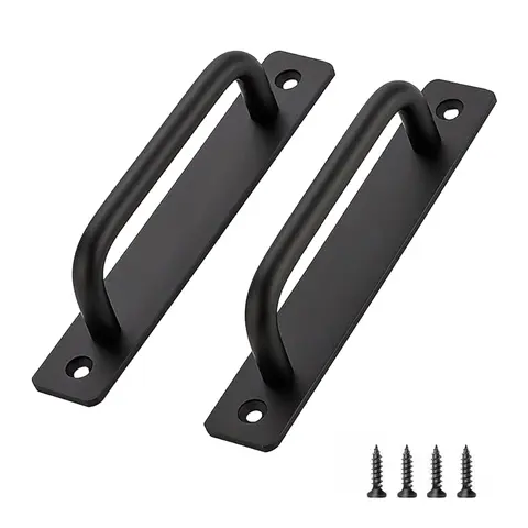 2Pcs 문 당겨 핸들 알루미늄 합금 발코니 창 슬라이딩 도어 핸들 블랙 게이트 창고 핸들 가구 당겨 하드웨어