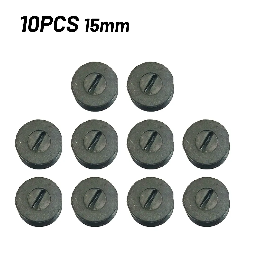 10 Buah 12/13Mm Tutup Penyangga Sikat Karbon Penutup Sikat Plastik Hitam Tutup Penyangga Sikat Karbon Sekrup untuk Bor Listrik Penggiling Sudut