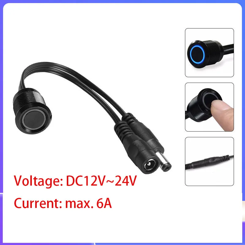 DC12V24V Black Metal Touch Embedded Dimmer LED Monochrome Light with Lighting Controller Dimmer DIM-1-B