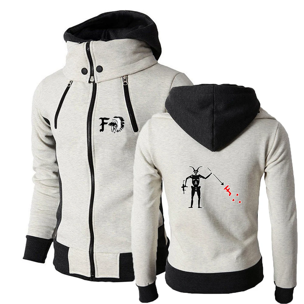 

2025 FOG Hooded Cardigan Coat Spring And Autumn Tracksuit Hoodies Man's Forward Observations Group Logo Print Versatile Jacket