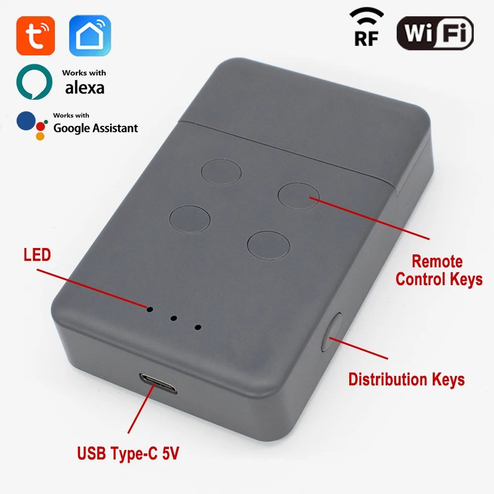 1 ~ 5 шт. Tuya WiFi Умный пульт дистанционного управления гаражными воротами для HORMANN HSM2 HSM4 HS1 HS3 HS4 HSE2 HSE4 868,35 МГц, управление с помощью голоса, приложения, радиочастотной функции
