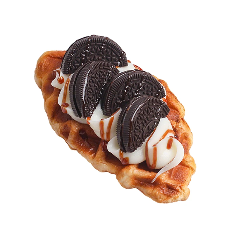 

1pc PVC Realistic Fake Waffle Simulation Cake Display Photography Prop for Shop Window Event Decoration Artificial Dessert Model
