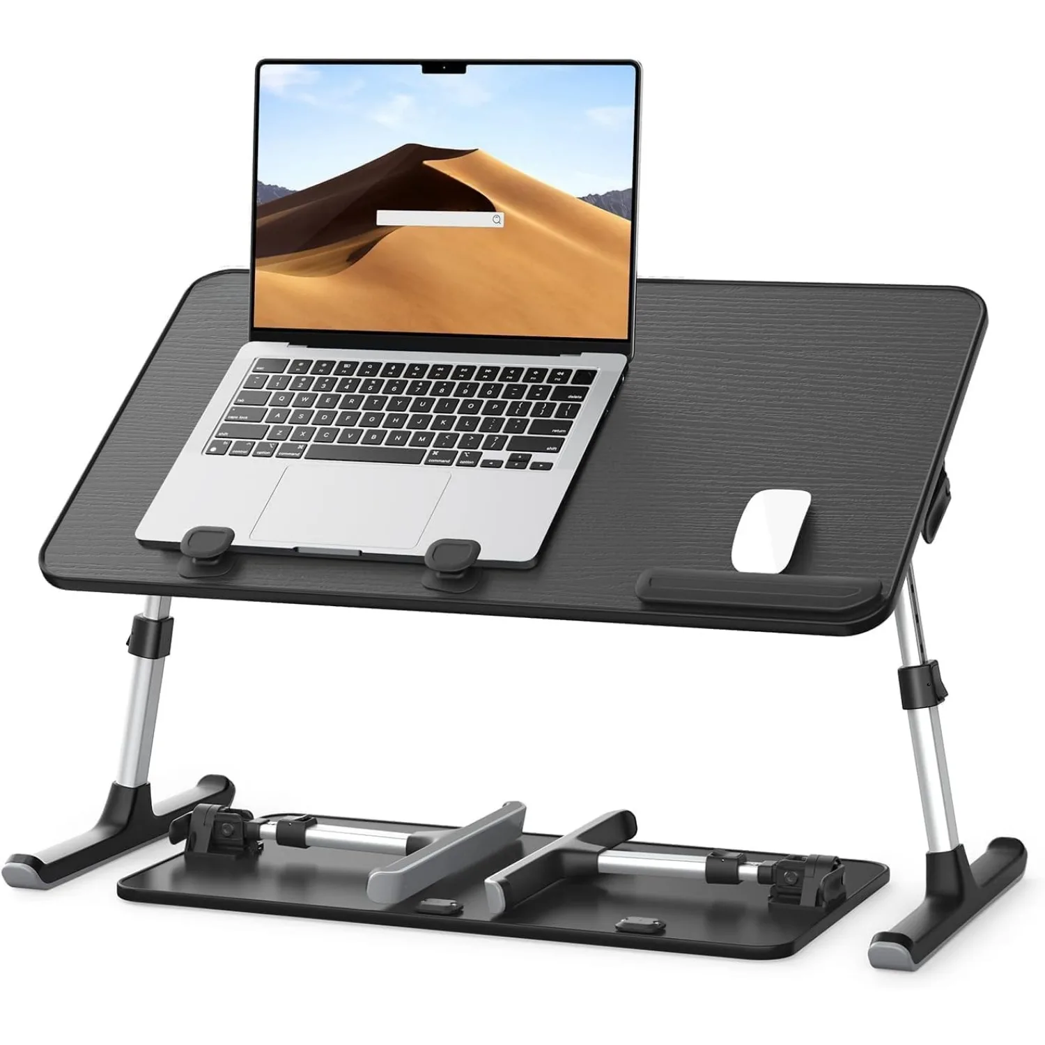 

Adjustable height and angle laptop bed frame, laptop bed tray table (black)