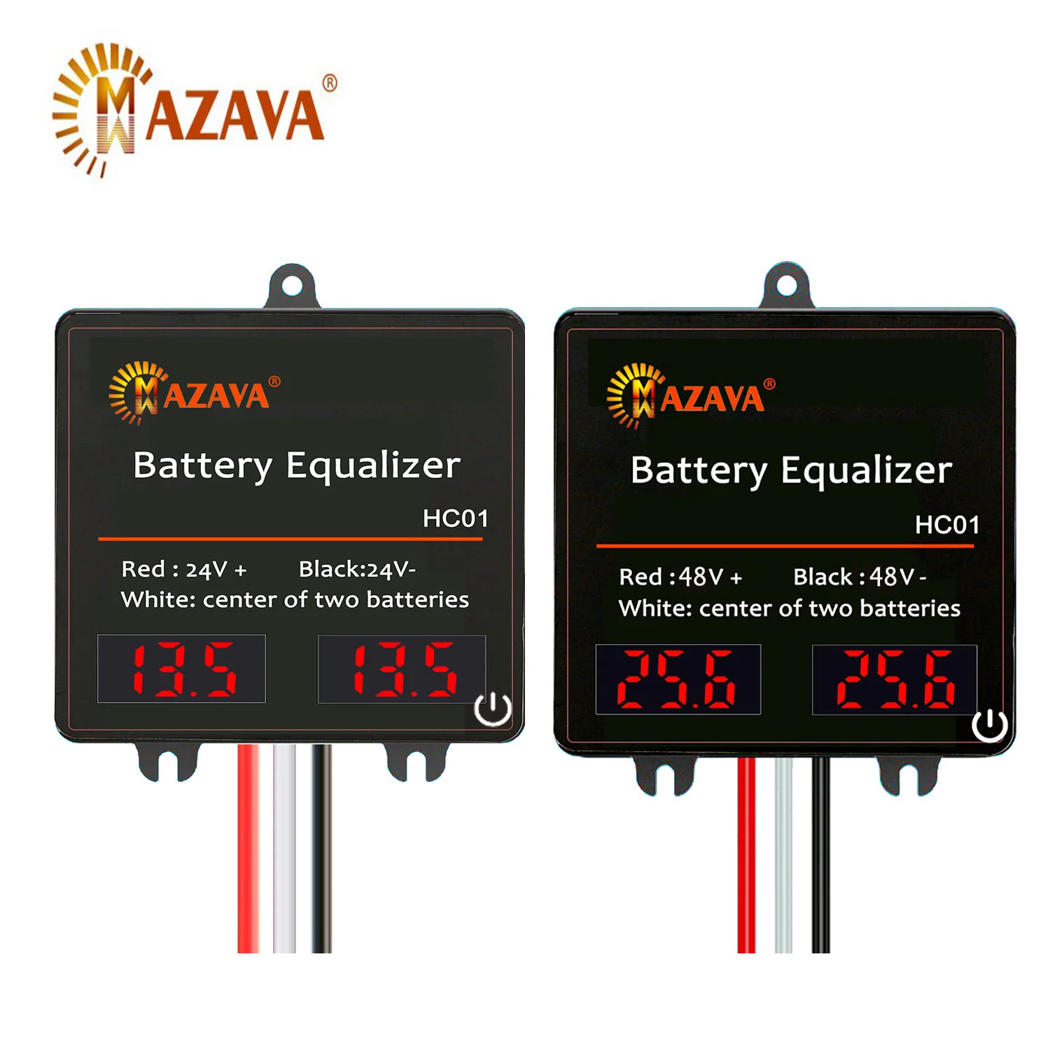 Mazava equalizador de bateria hc01 2x24v 2x12v baterias de exibição 2s 24v 48v tensão ativa chumbo ácido li li-ion lifepo4 bateria