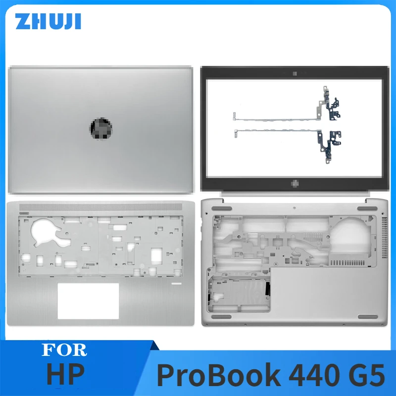 

New For HP ProBook 440 G5 445 446 G5 HSN-Q04C Laptop LCD Back Cover Front Bezel Upper Palmrest Bottom Base Case Keyboard Hinges