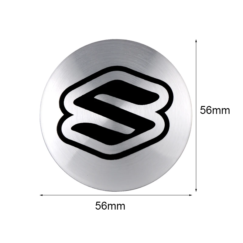 4 шт., 56 мм, алюминиевый автомобильный значок, колпаки для центральной ступицы колеса, наклейки для Suzuki SX4 Swift Jimny Grand Vitara Kizashi Liana Wagon