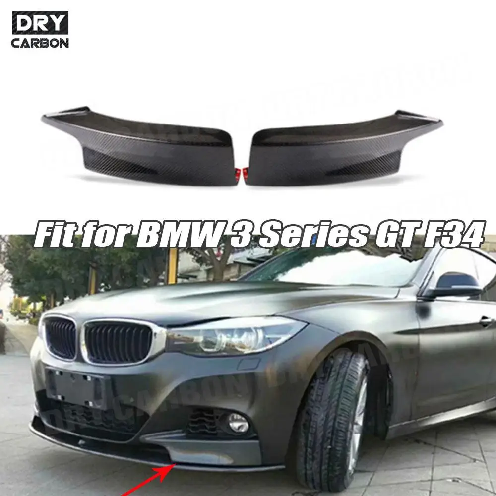 

Carbon Fiber Car Front Bumper Lip Splitters Flaps Aprons Spoiler for BMW 3 Series GT F34 M Sport 2014 2015 2016 2017 2018