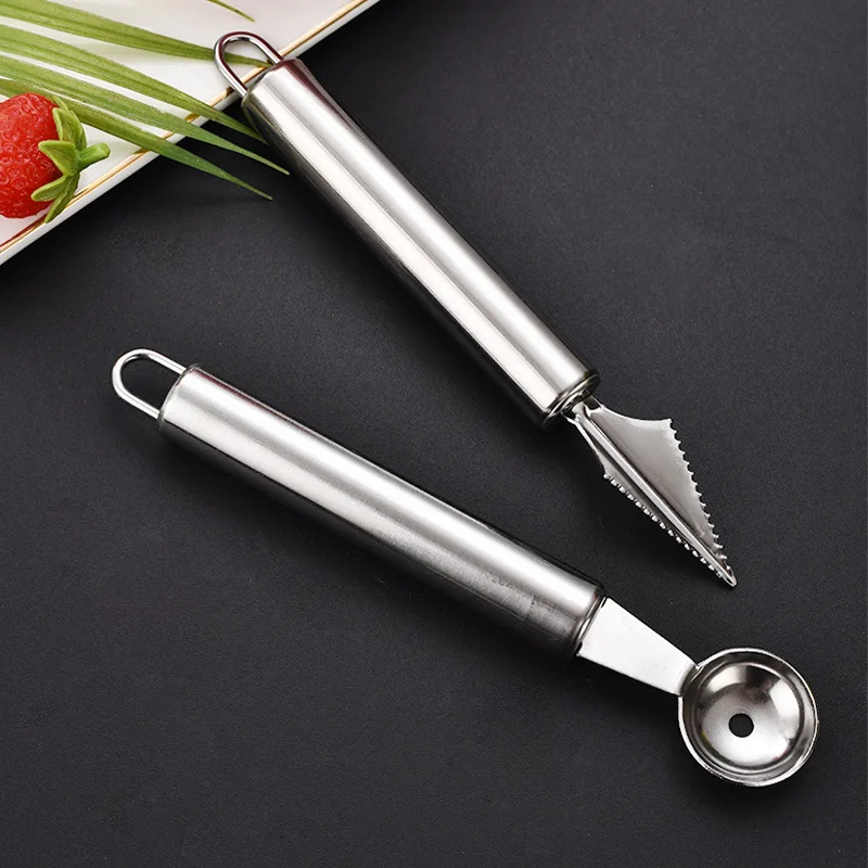 Stainless Steel Ball Digger Fruit Splitting Carving Knife Spoon Mould Vegetable Watermelon Platter Tool Set