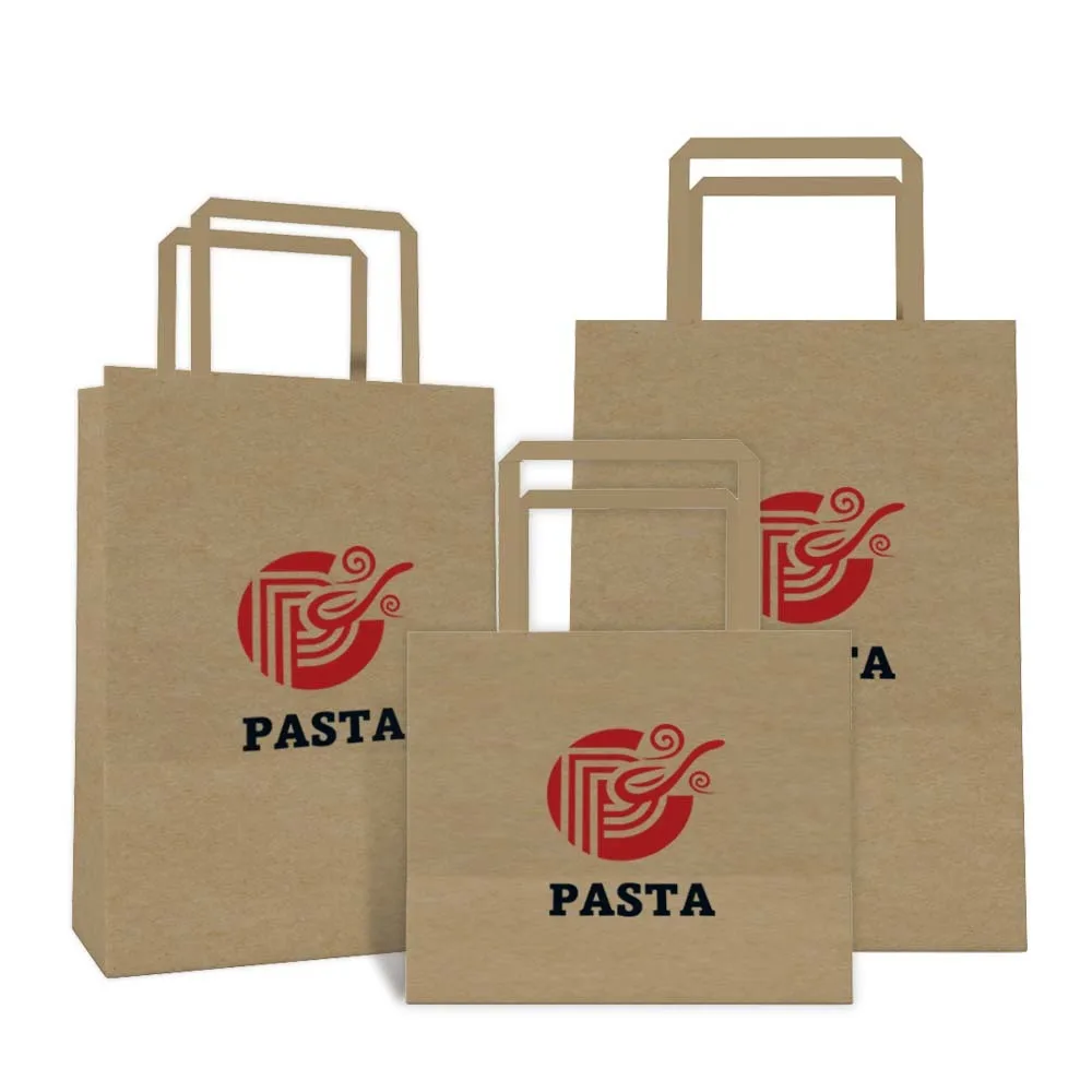 ถุงกระดาษโลโก้สั่งทำพิเศษสำหรับบรรจุภัณฑ์ขายปลีก ถุงช้อปปิ้งขายส่งสำหรับร้านบูติก-100 แพ็ค