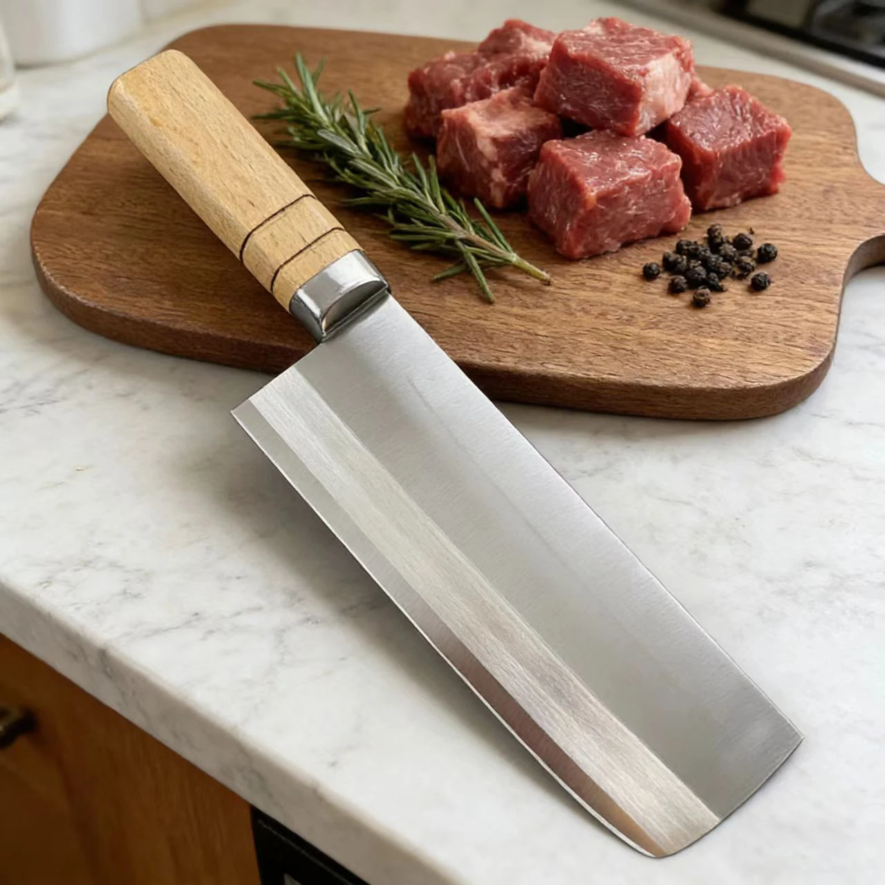 6.8 Inch Nakiri Knife Powder Alloy Steel 10Cr15Mov Blade Wood Handle Chef Slicing Sushi Vegetables Cleaver Meat Kitchen Knives