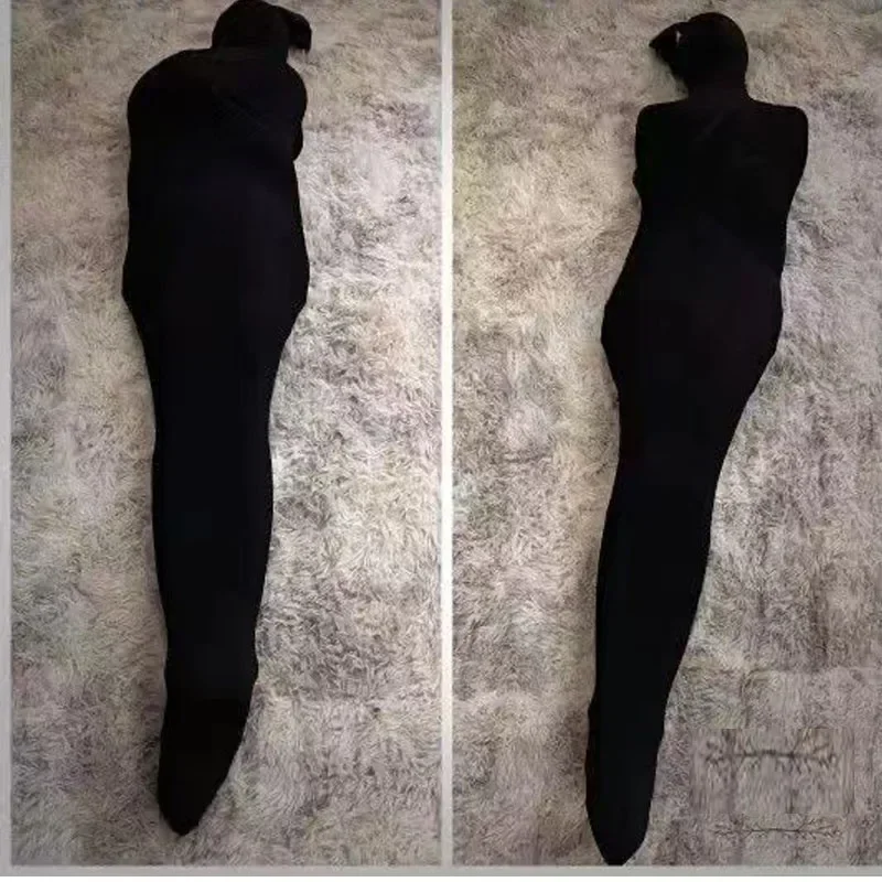 Unisex Oil Shiny Mummy Style Full Body Bodysuit All Wrap Pullover Sleeping Bag Tights Zentai Suit for Cosplay Party