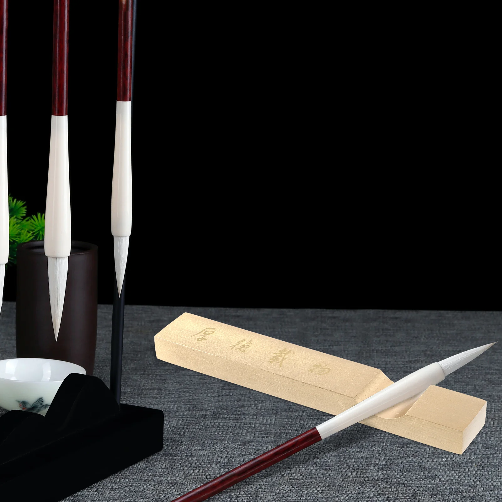 1pcs Brass Chinese Calligraphy Paperweight Rectangular Smooth Edge Desktop Decorative Paper Weight For Practice Writing Painting