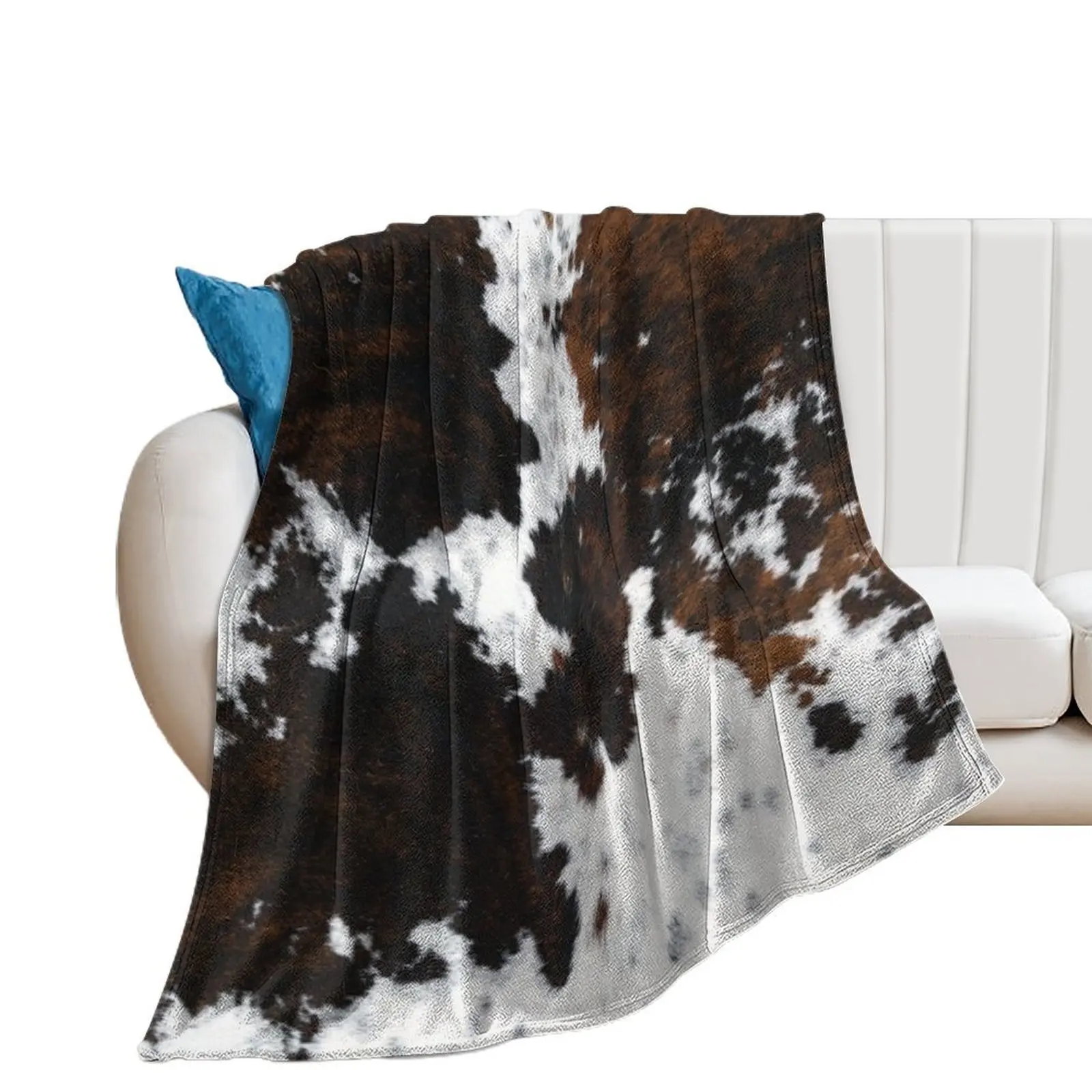 Coperta da tiro moderna in pelle bovina Spotty morbida termica da Picnic scozzese per coperte da viaggio