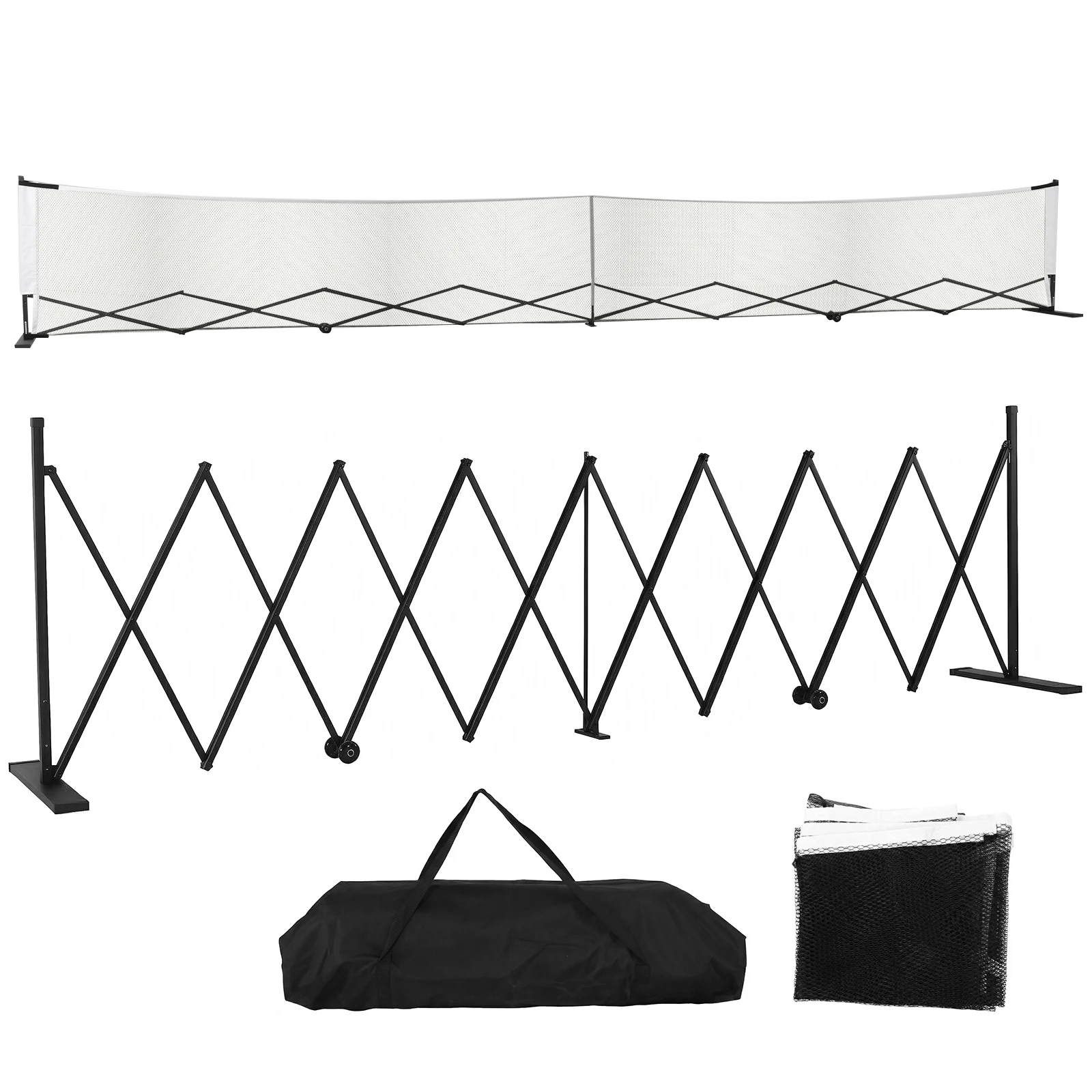 

Portable Peak Ball Net Frames with Wheels Retractable Pickleball Nets Aluminum Alloy 22ft for Backyards Driveways & Garages