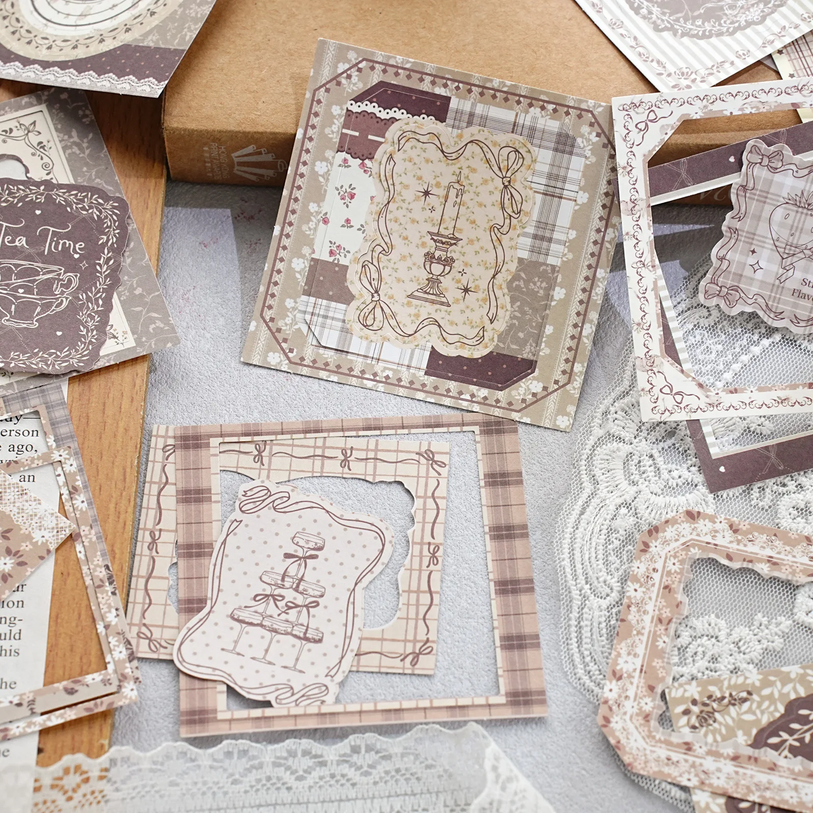 20pcs/1lot Kawaii Scrapbook Sticker Border Narrative Scrapbooking Supplies Planner Decorative Stationery Stickers