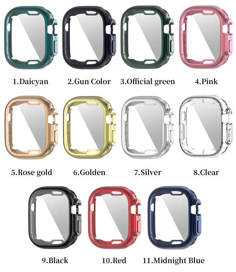 

Screen Protector Case for Apple Watch Ultra Ultra2 49mm Series 10 46mm 42mm Full Screen Protector Cover Full TPU Silicone Case