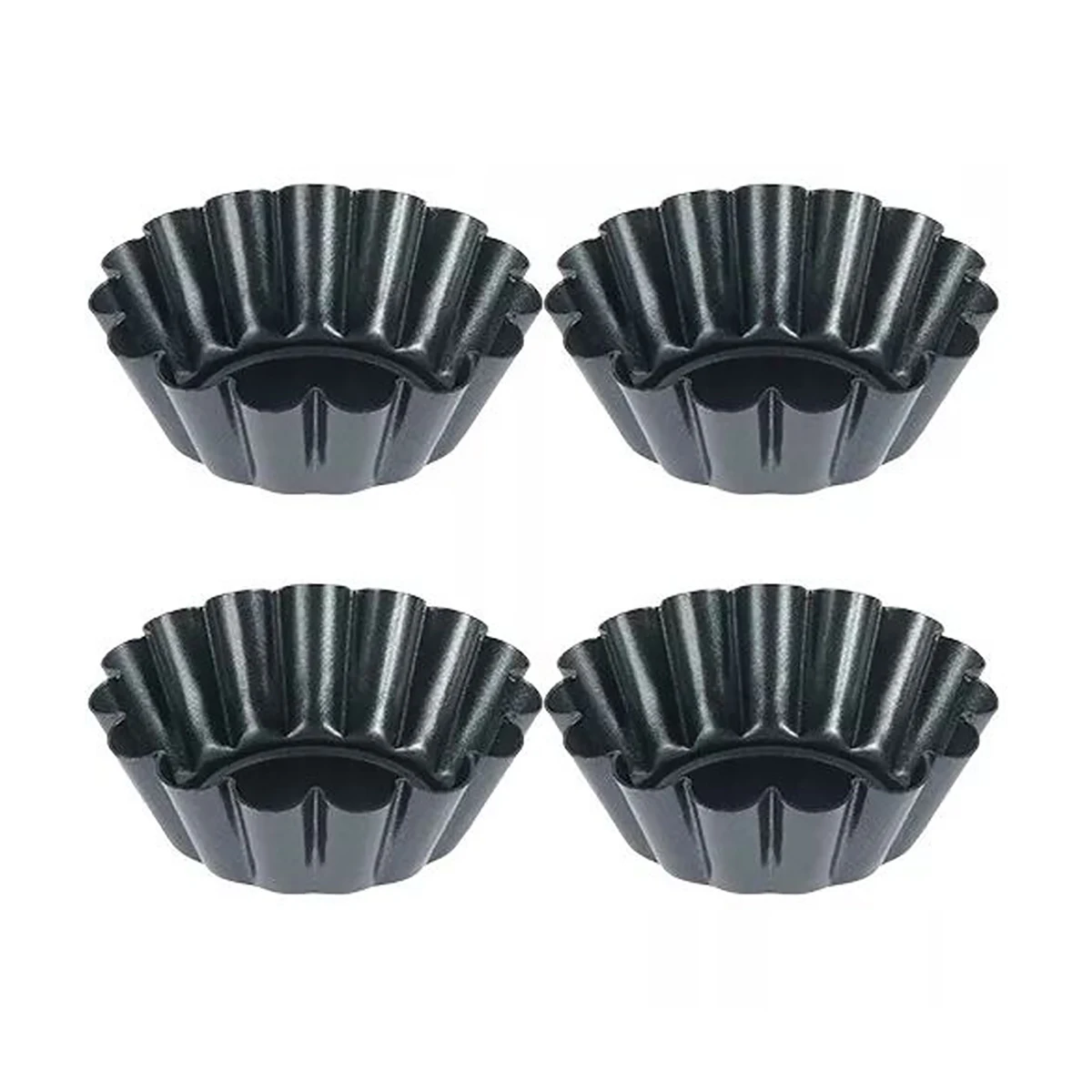 4PCS Mini Round Nonstick Tart Pan Tartlet Molds Egg Tart Tin Muffin Cupcake Cake Molds Baking Tool