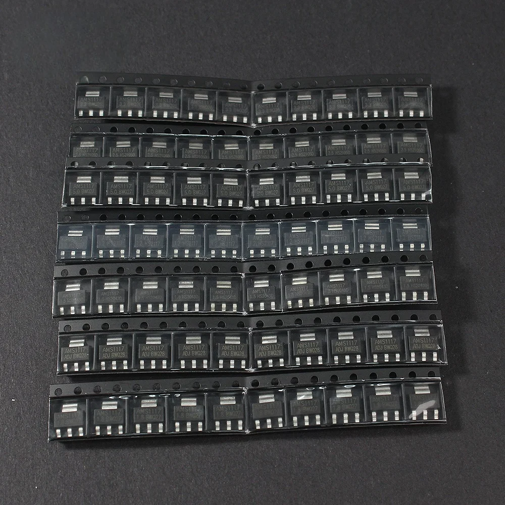 SOT-223 70PCS Voltage Regulator Kit AMS1117 AMS1117-3.3V AMS1117-ADJ AMS1117-5.0V AMS1117-2.5V AMS1117-1.8V AMS1117-1.5V 1.2V-5V
