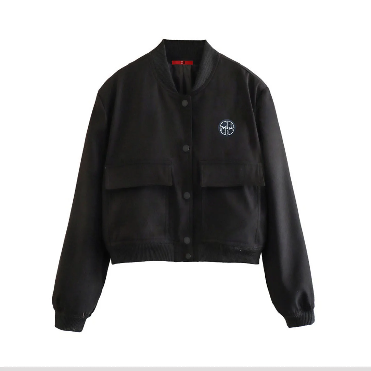 CH Damen Multi-Color Er Jacke, kurze Baseballjacke mit Stehkragen, lässiger, lockerer Schnitt, Streetwear, modische Oberbekleidung – Detail 5
