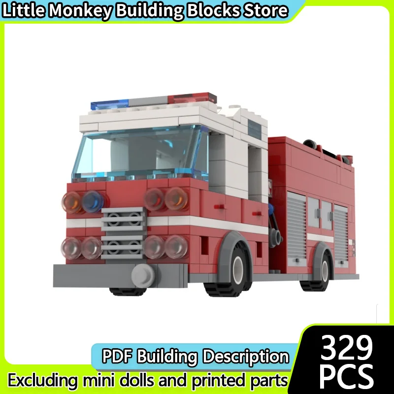 

Urban Rescue Vehicles Model MOC Building Bricks Fire Pumper Truck Modular Technology Children Holiday Gifts Assemble Toys Suit