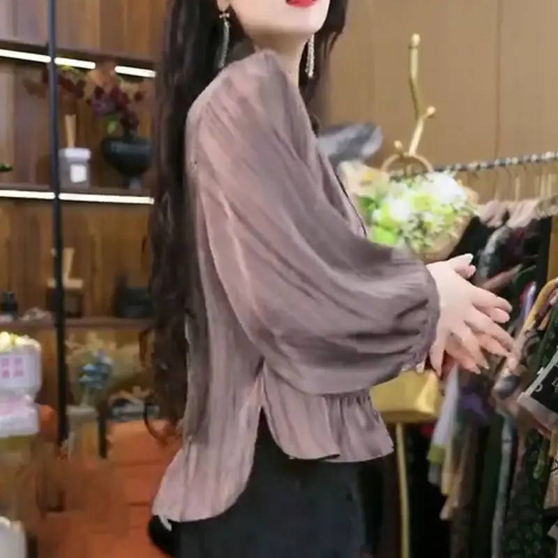 春夏新作おしゃれな気質シャツ スプライシング万能ファッション高級長袖トップス