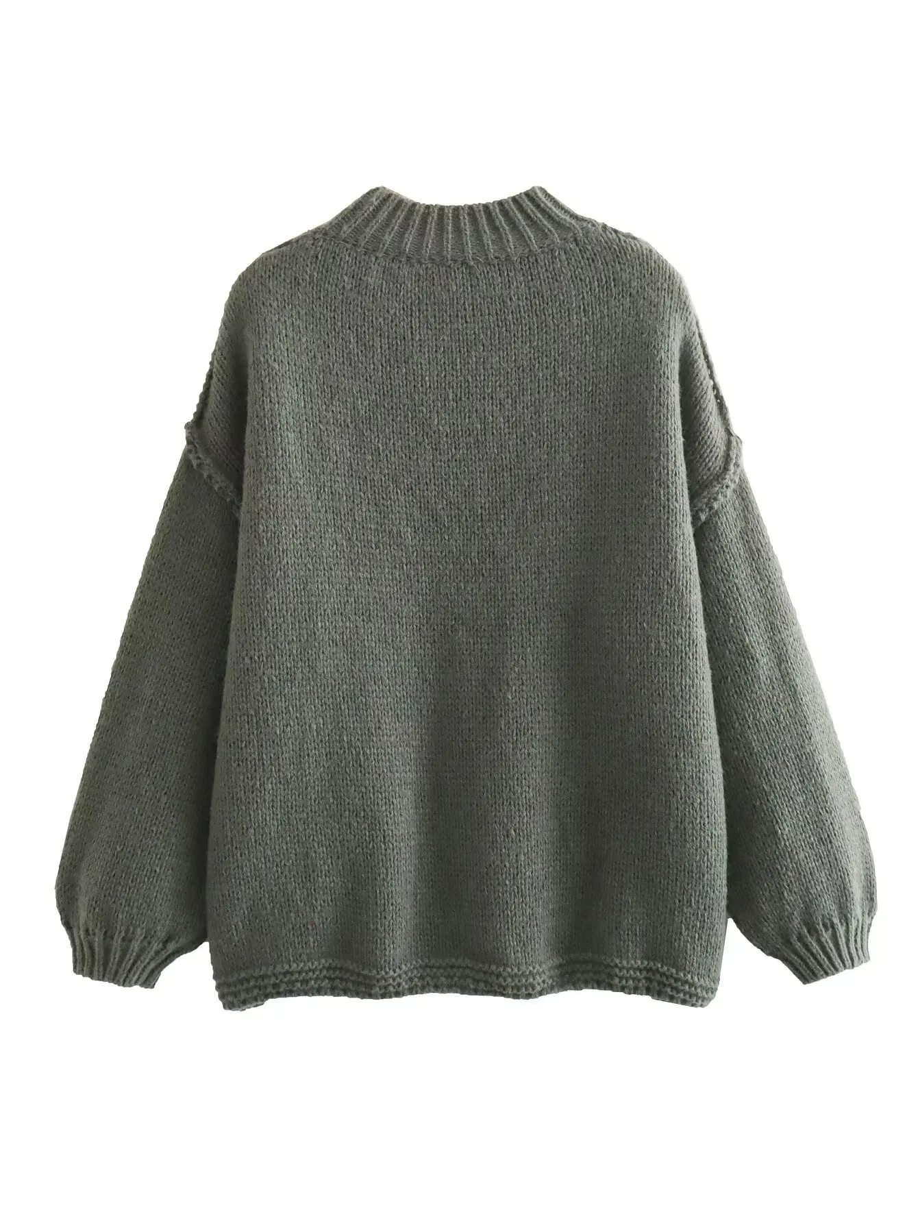 Plus Size Women\'s Clothing Spring And Autumn Sweater Loose Pullover With Natural Stitching Gray Sweater Loose Casual Sweater