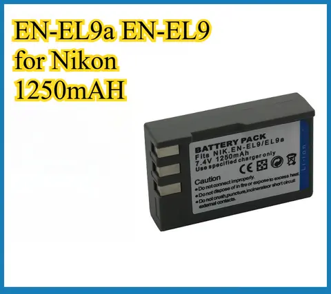 Batería recargable de iones de litio EN-EL9a EN-EL9 para cámara DSLR Nikon D3000 D3100 D5000 D40 D40x D50 D60 D70 D70s D80 D90 1250mAh