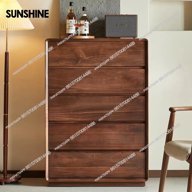 

Nordic solid wood living room vertical cabinet household floor-to-ceiling drawer storage cabinet