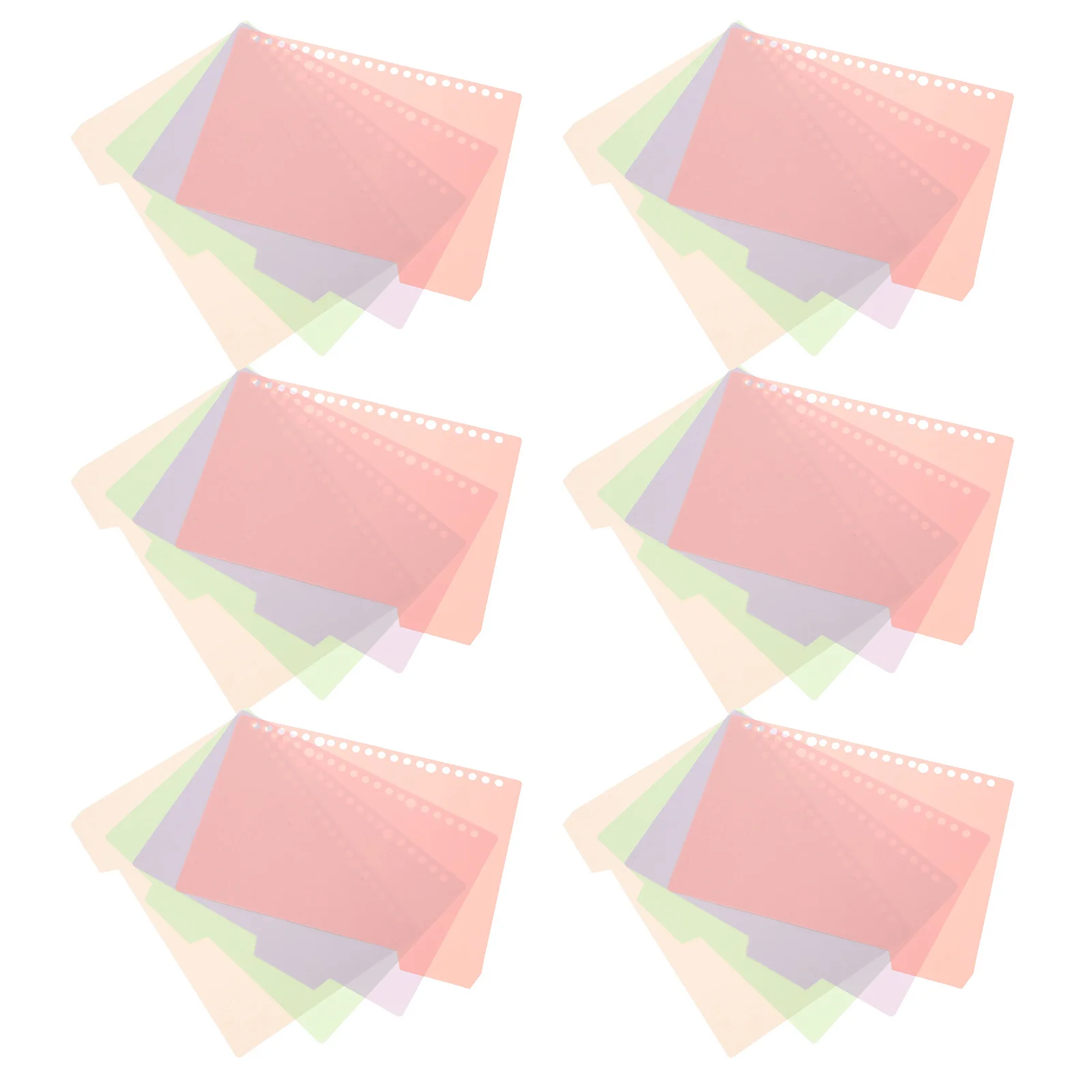 

6 set 6 Sets Pp Binder Tabs Plastic Page Dividers For Binders Notepad Office School Home Use Binder Divider Set Pocket Dividers