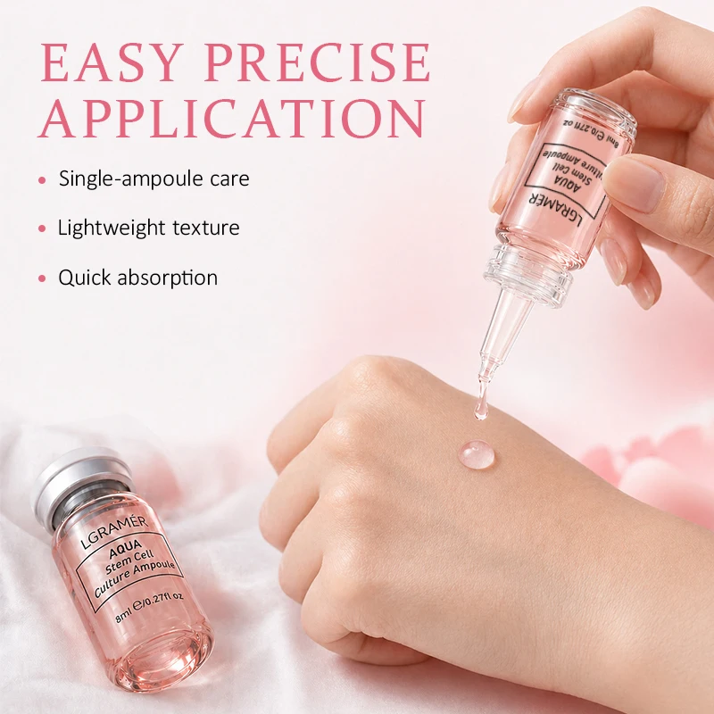 AQUA Stem Cell Culture Ampoule Facial Serum Peptides & Niacinamide Brightning Firming Face Serum for Dry,Dull,Tired-looking Skin