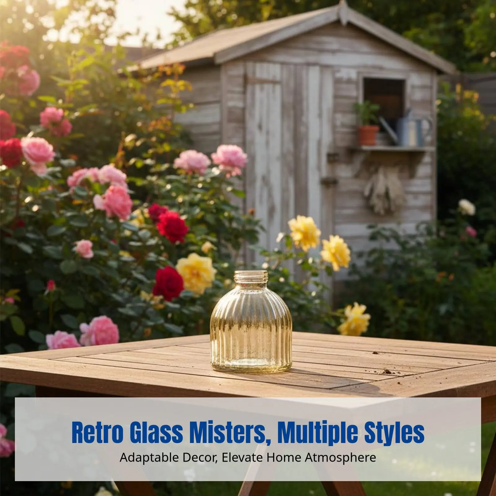 

European Retro Glass Spray Bottle, Colorful Pumpkin Watering Can, Indoor Outdoor Mister, Garden Decor