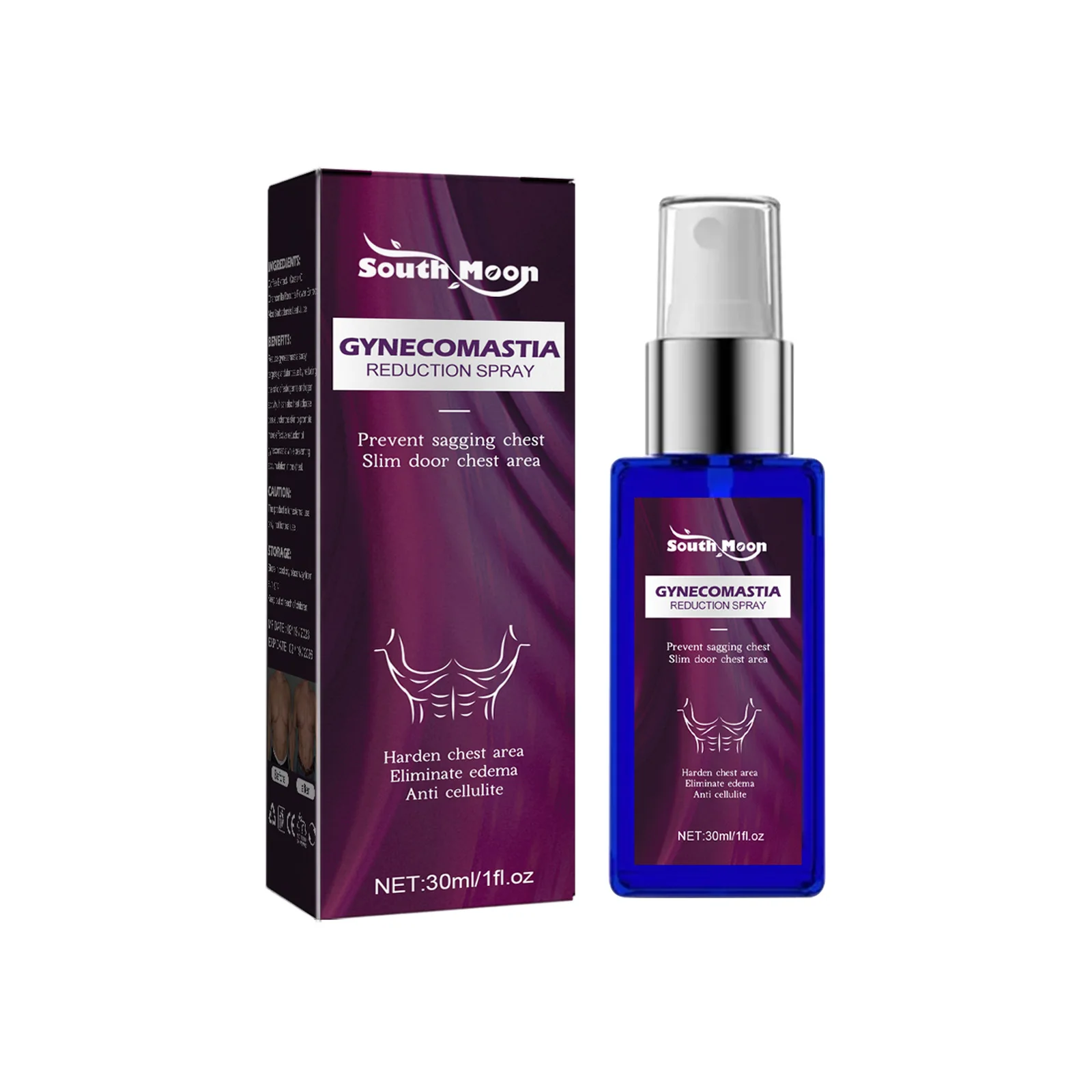 Men Chest Care Spray, Gentle Plant Formula, Nourish & Moisturize Chest Skin, Maintain Skin Comfort, Daily External Body Care Spray