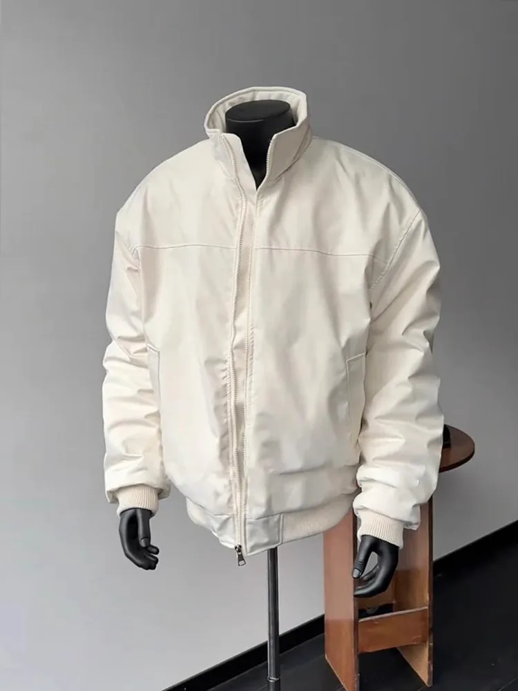 

American ort Detroit Jaet Cotton Coat Men Autumn Winter Thiened Stand Collar Workwear Baseball Outerwear