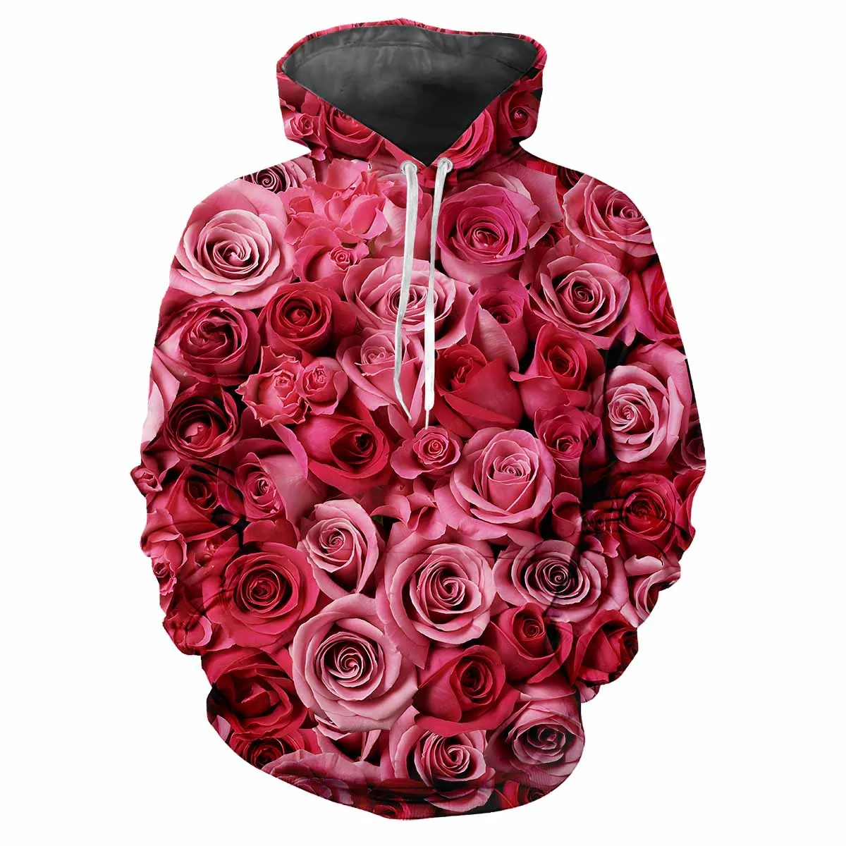 New Flower Fun 3D Harajuku Printing Street Fashion Avant-garde Men's And Women's Soft Comfortable Trend Rose Party Hoodie Top