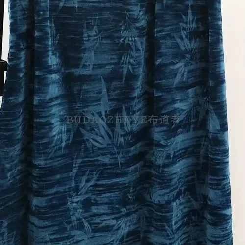 Fashion Embossed Velvet Fabric By The Meter for Suits Clothes Skirts Sewing Plain Bamboo Leaf Pattern Smooth Velour Textile Soft