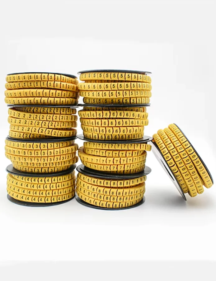 250/500/1000Pcs 0 to 9 Number 2.5mm2 Cable Wire Marker Spiral Wrapping Colored 18AWG-12 AWG EC-1 view 3